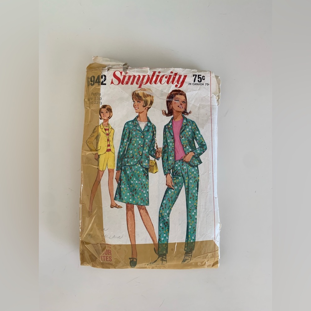 2 for $12🧵🪡 1960s Suit skirt and pants Set Sewing Pattern